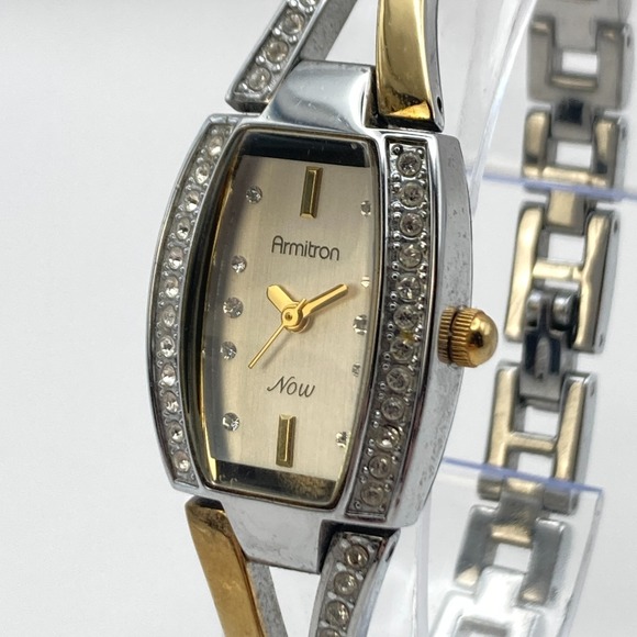 Armitron Accessories - Armitron Now Women's Watch 19mm Gold Silver Two Tone Crystals New Battery 6.75"